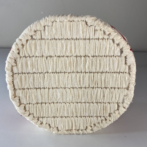 Beautiful Handmade Crochet Red Hearts White Basket - Picture 7 of 7